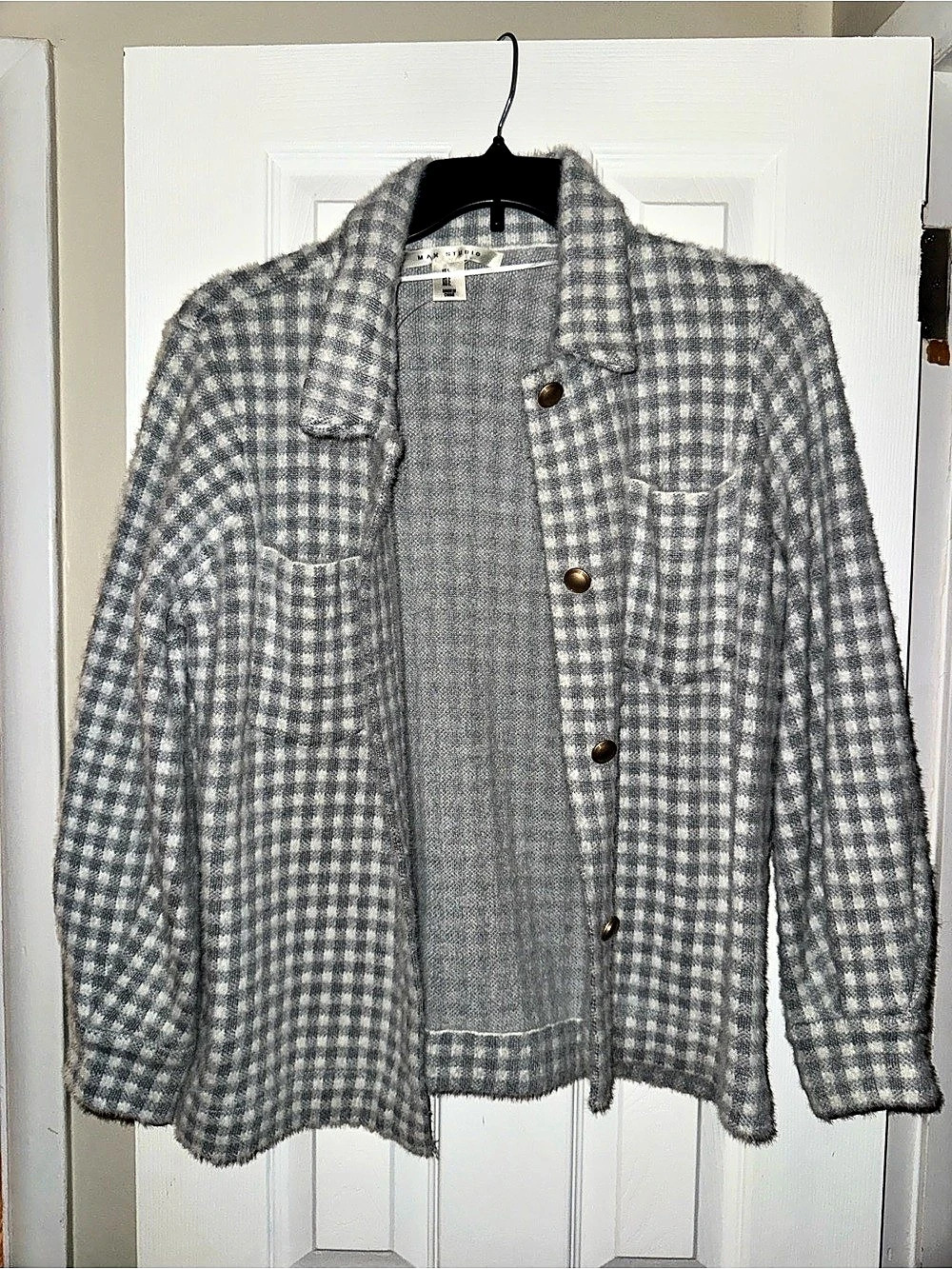 Max Studio Checkered Cardigan